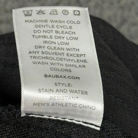 Baubax Pants Mens 36x32 Black Athletic Fit Stain Water Resistant Chino Stretch - Picture 5 of 13